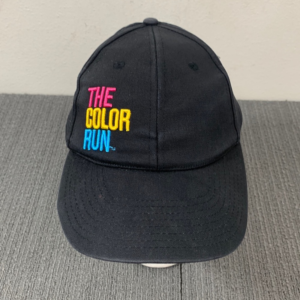 The Color Run Fitted Hat Unisex Black Pink Yellow Blue Embroidered Stretch Cap